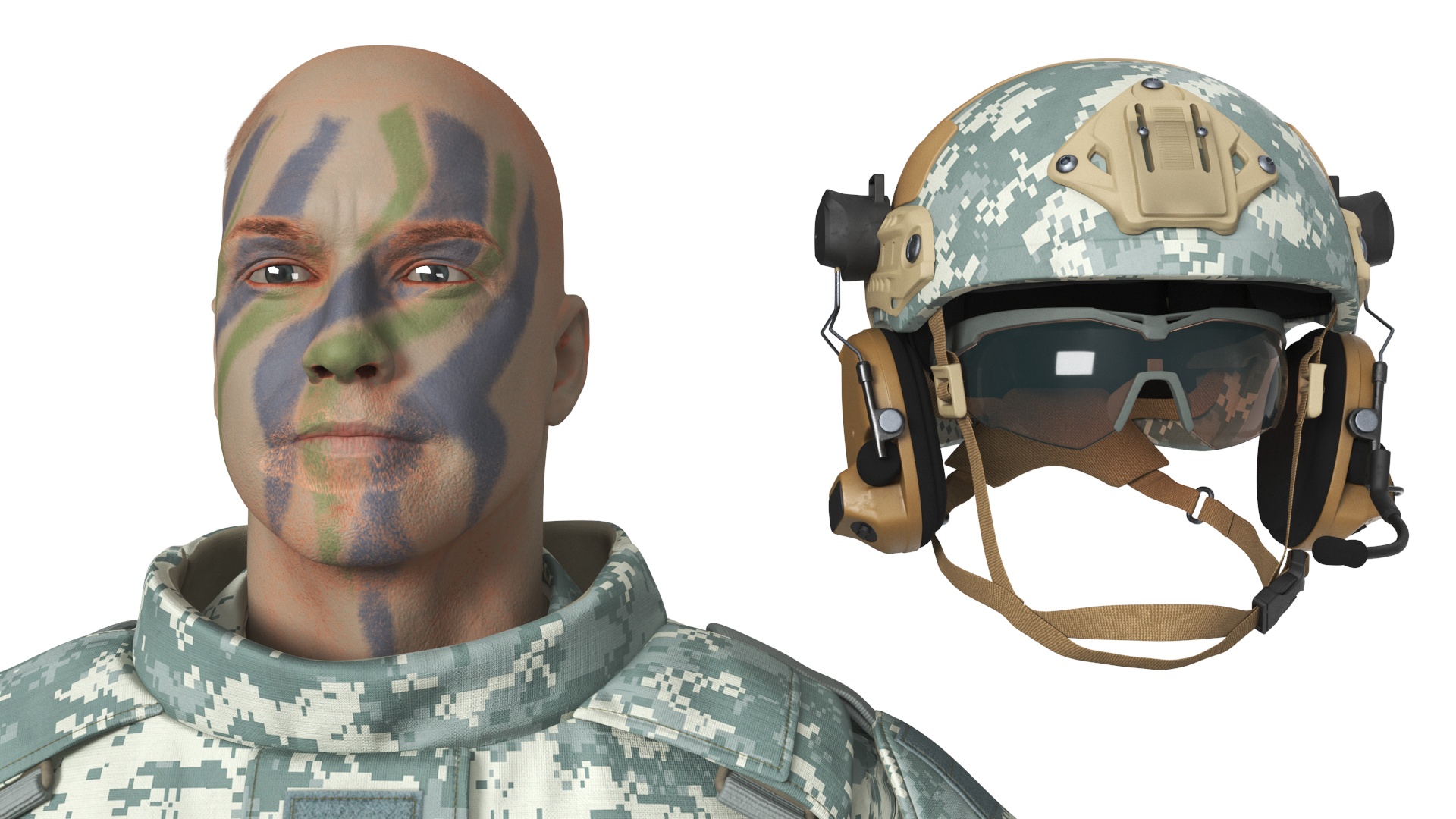 Soldier with Hydration Carrier Backpack 3D model