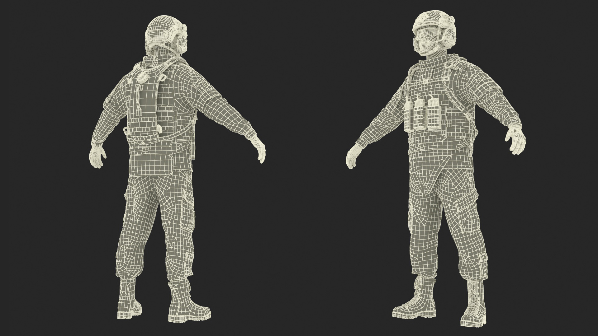 Soldier with Hydration Carrier Backpack 3D model