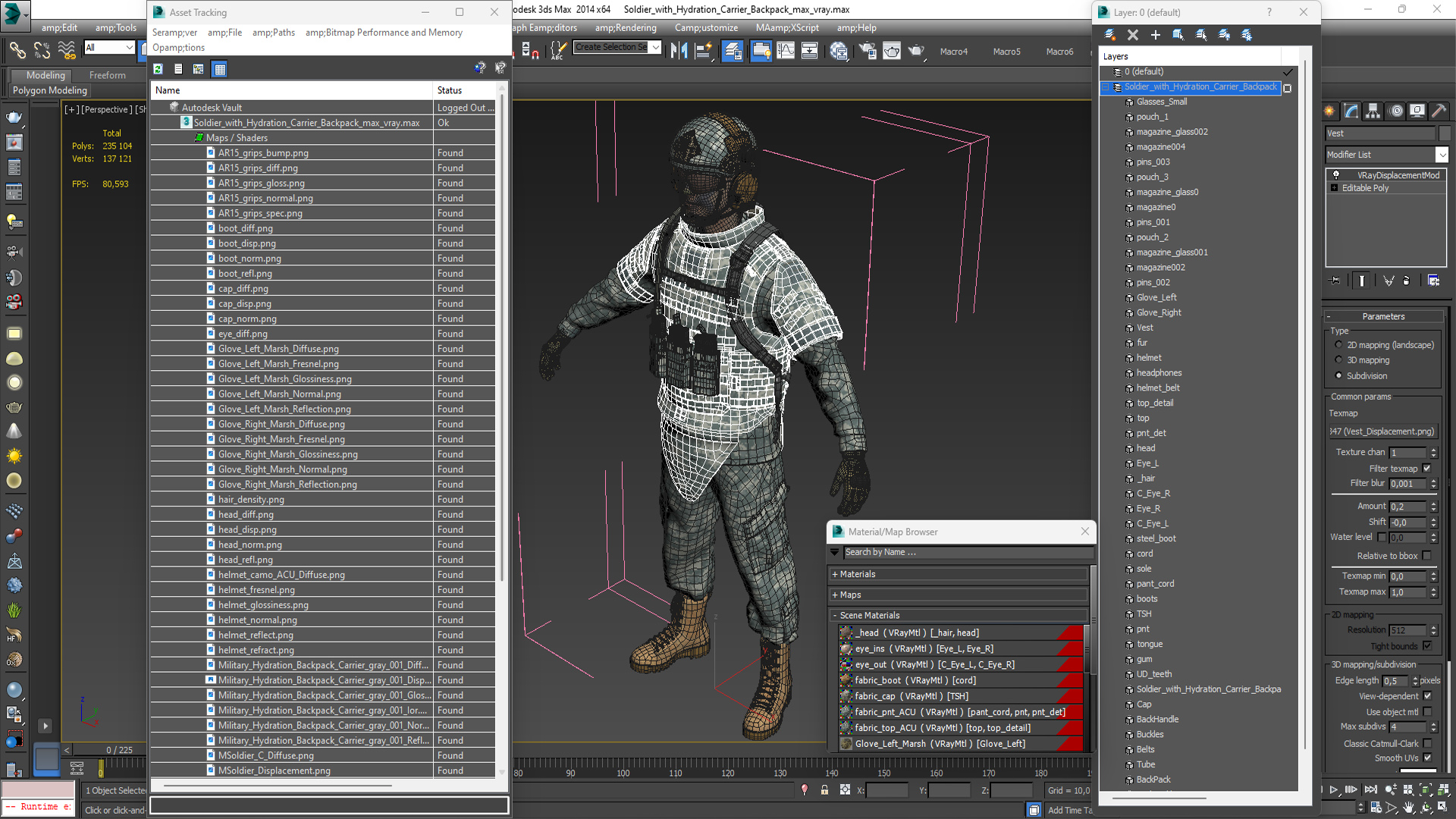 Soldier with Hydration Carrier Backpack 3D model