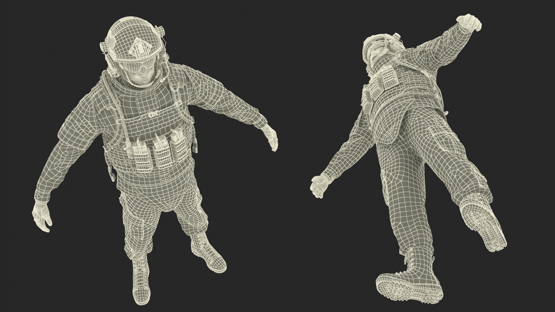Soldier with Hydration Carrier Backpack 3D model