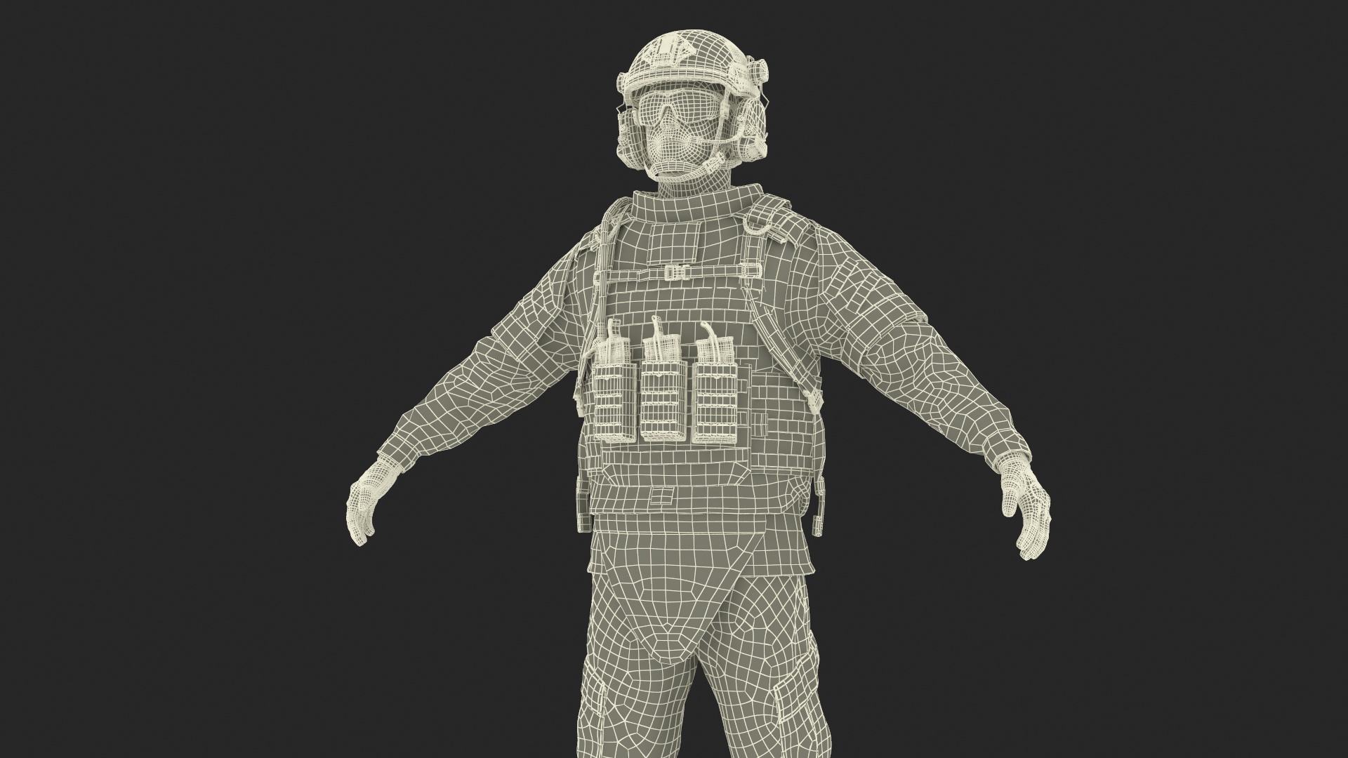 Soldier with Hydration Carrier Backpack 3D model