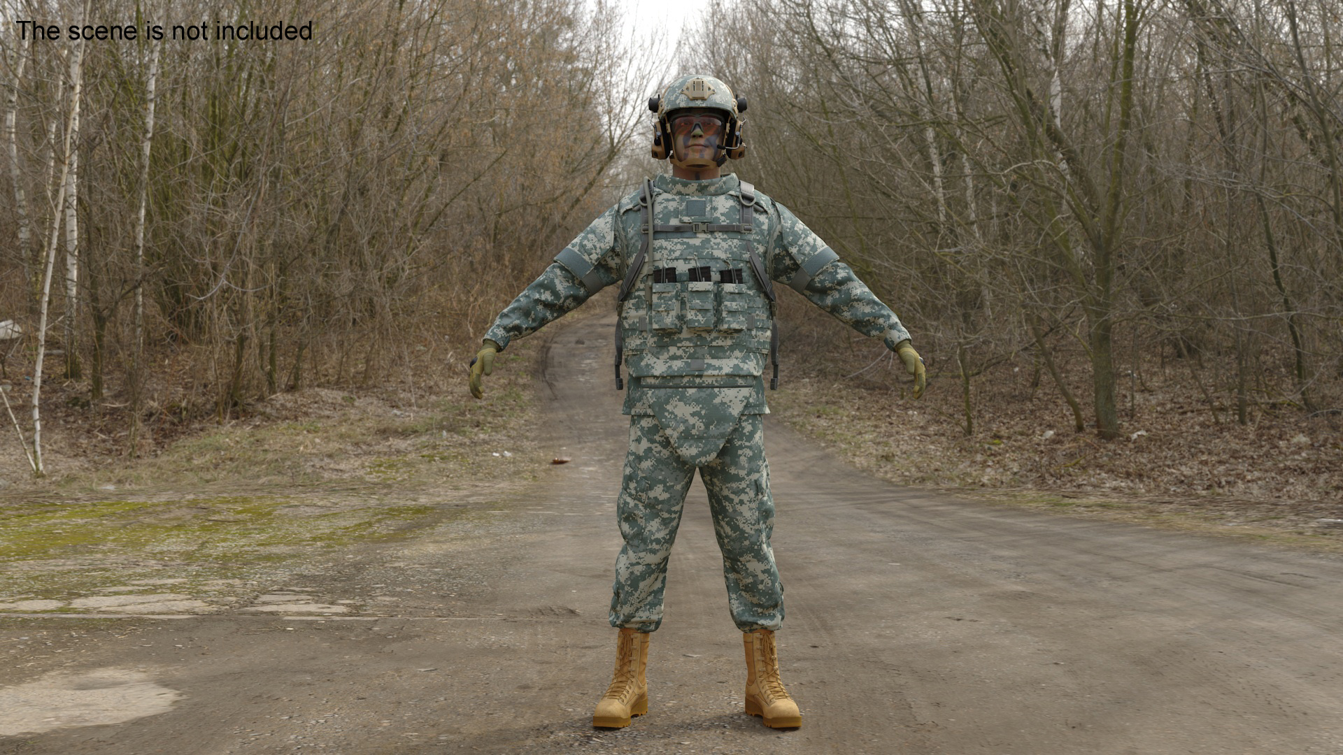 Soldier with Hydration Carrier Backpack 3D model