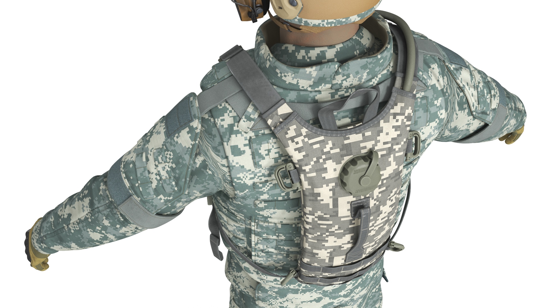 Soldier with Hydration Carrier Backpack 3D model