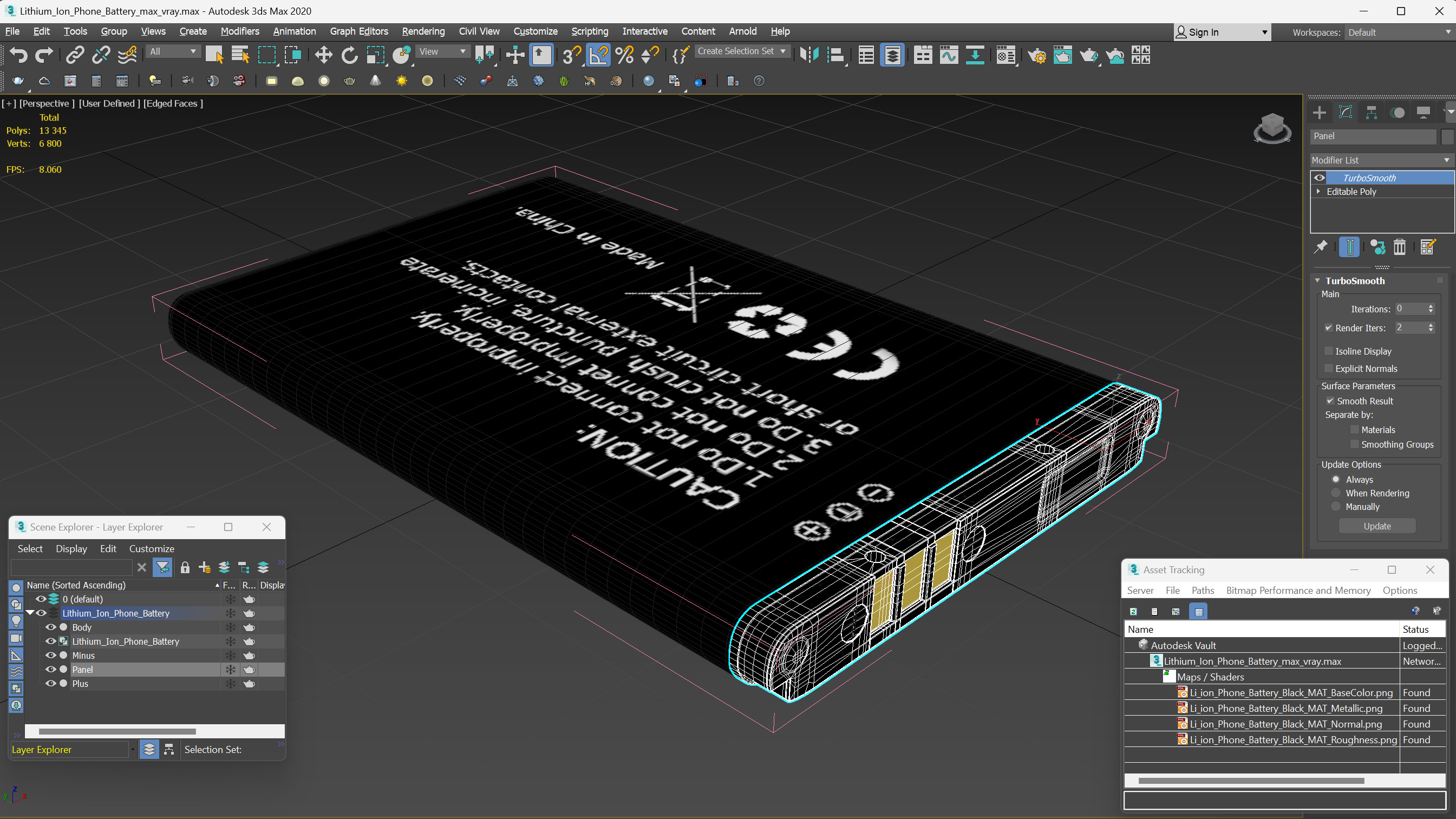3D model Lithium Ion Phone Battery