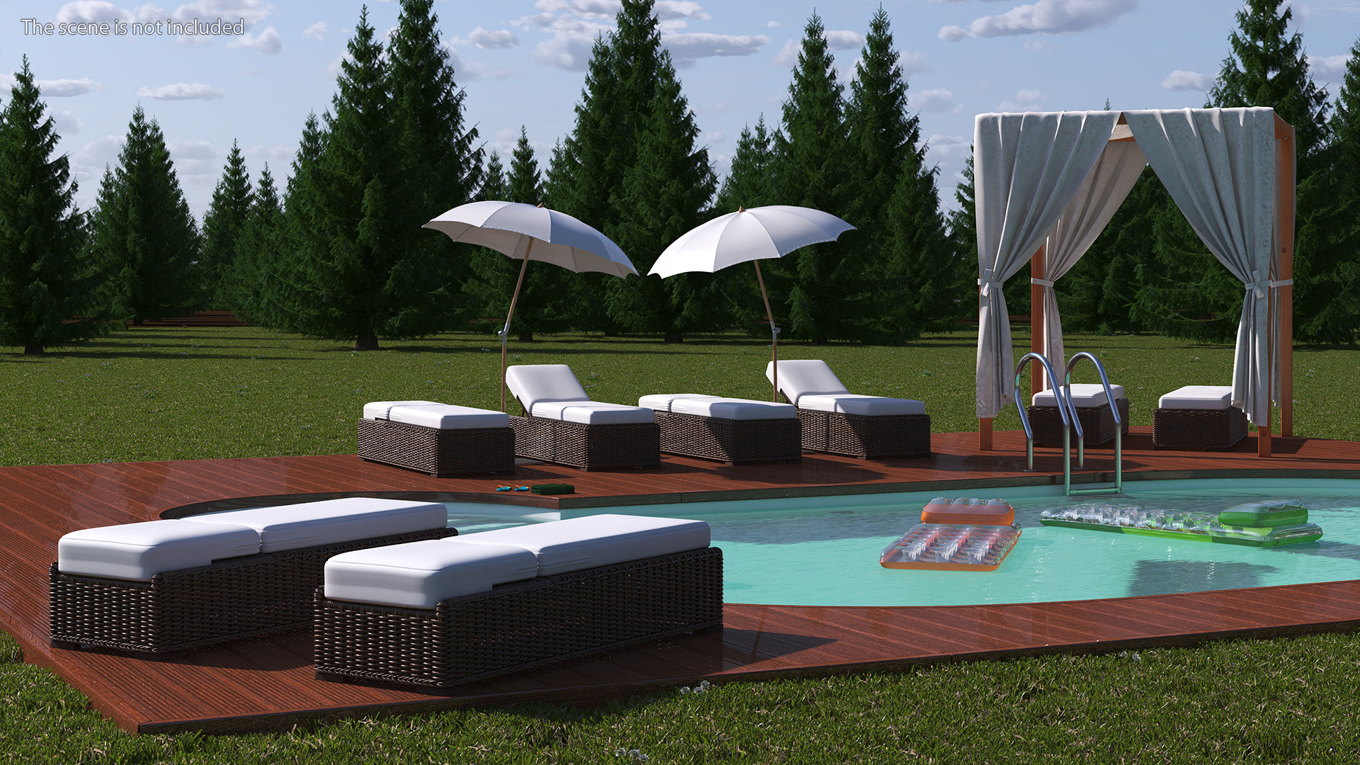 Comfortable Outdoor Pool 3D model