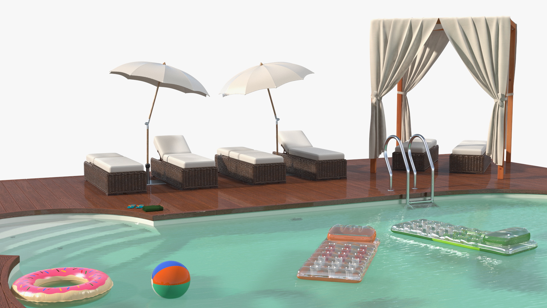 Comfortable Outdoor Pool 3D model