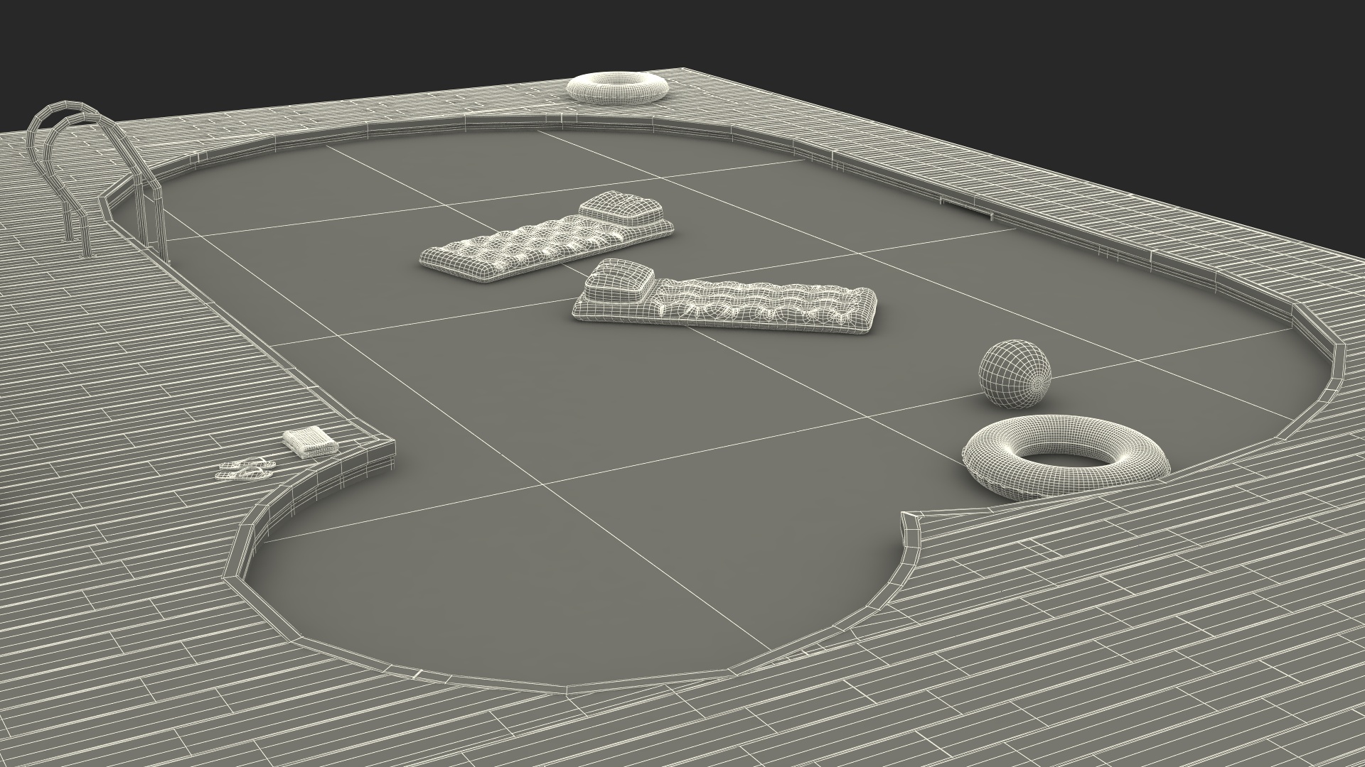 Comfortable Outdoor Pool 3D model