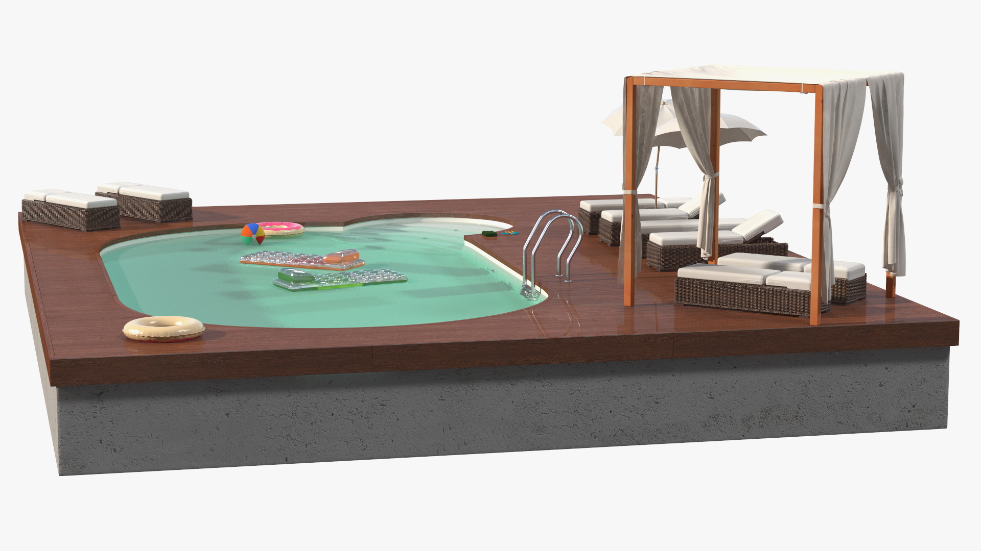 Comfortable Outdoor Pool 3D model