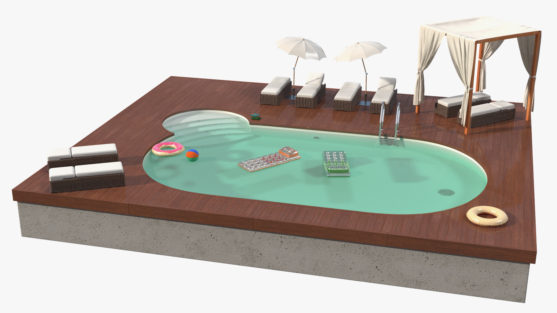 Comfortable Outdoor Pool 3D model