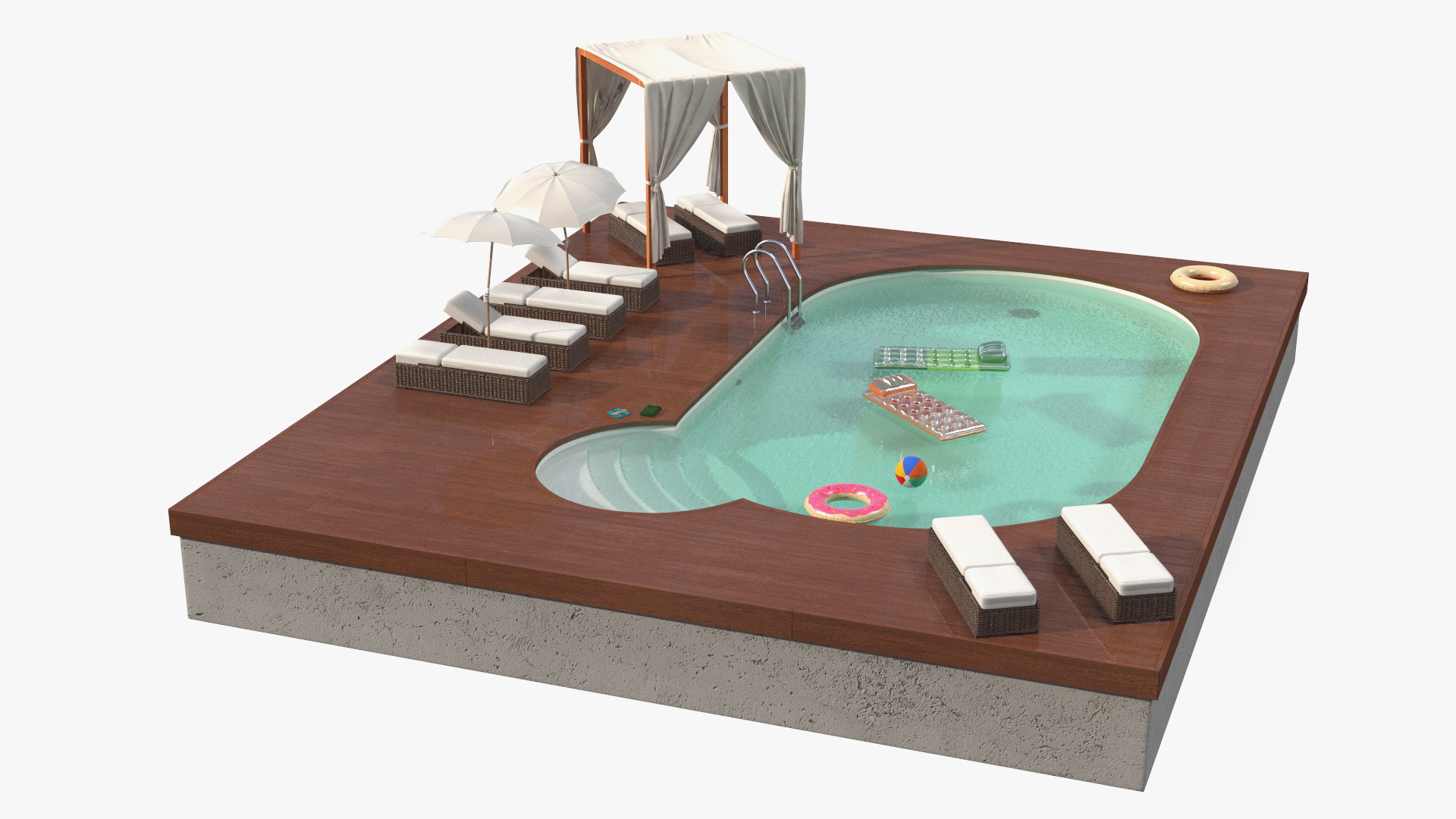 Comfortable Outdoor Pool 3D model