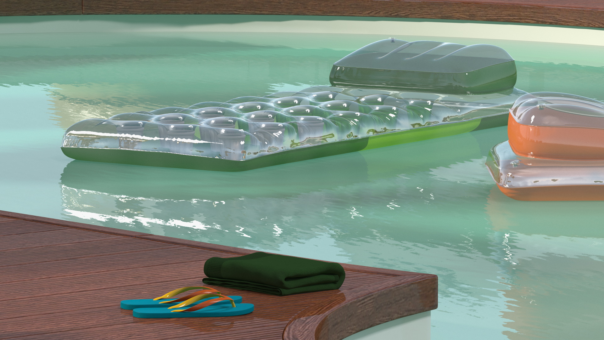 Comfortable Outdoor Pool 3D model