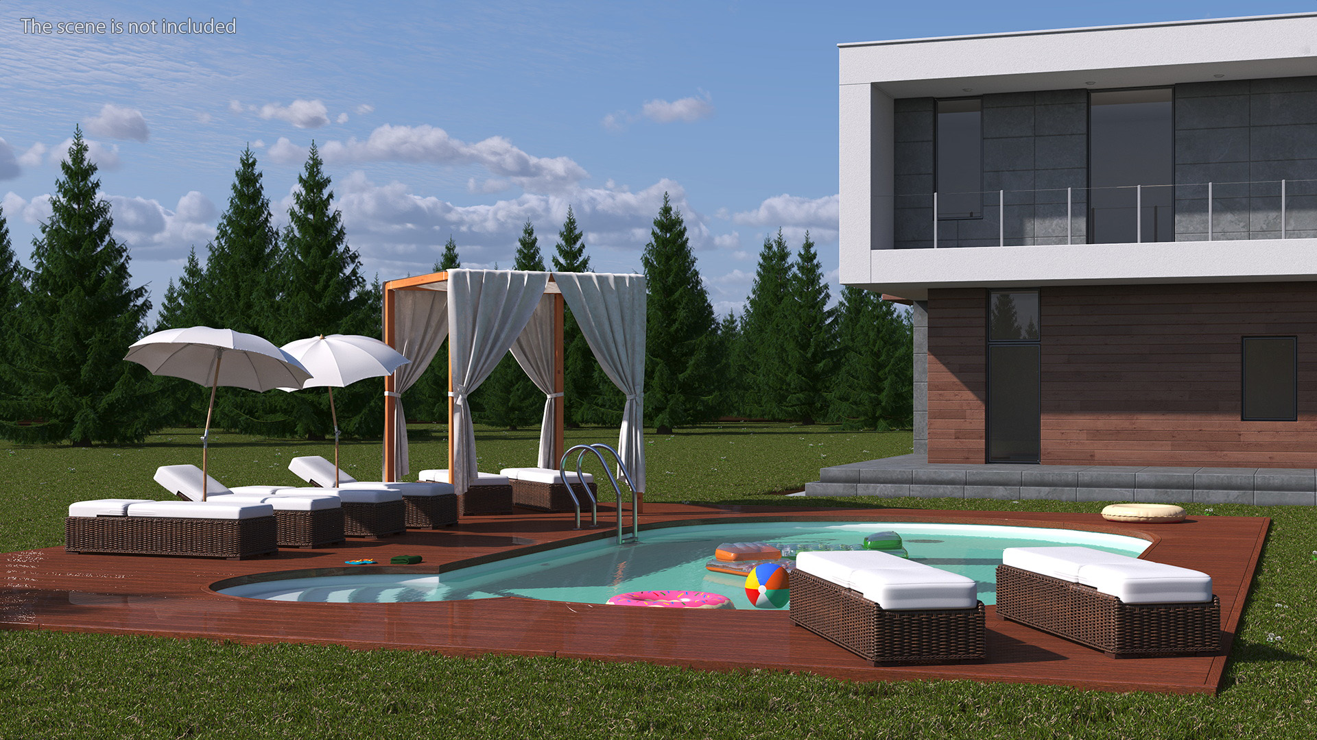 Comfortable Outdoor Pool 3D model