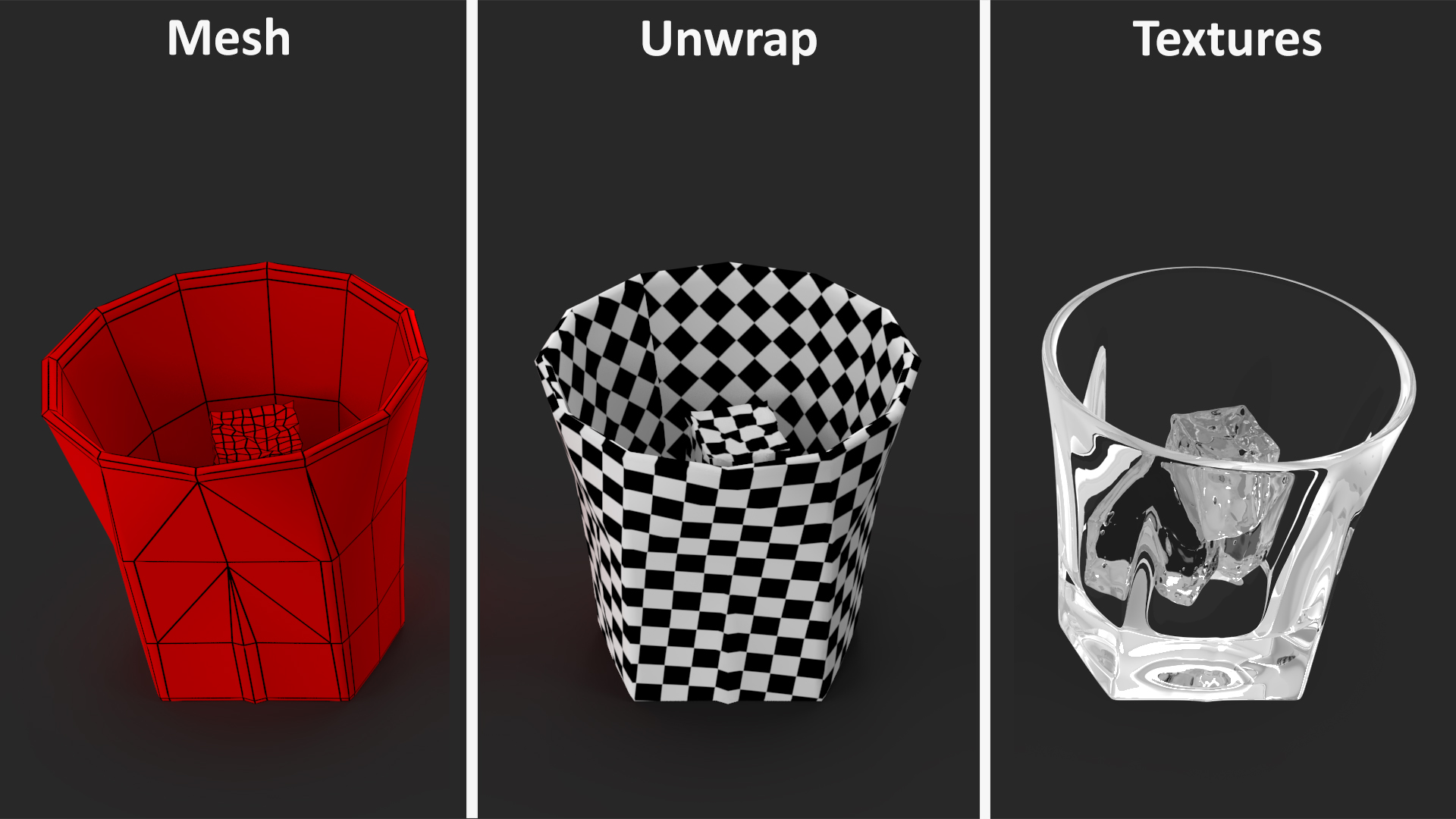 3D model Empty Shot Glass with Ice
