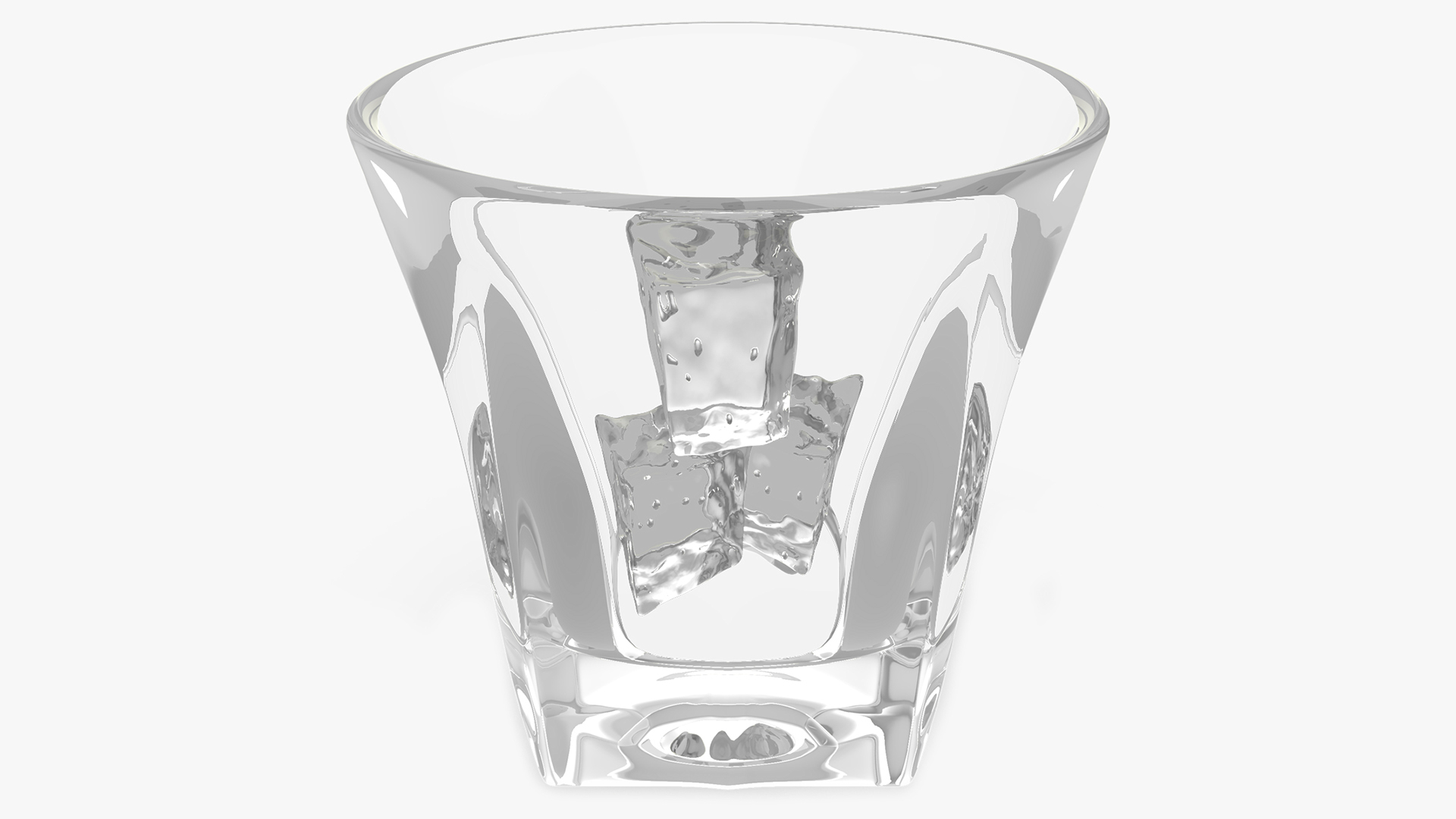 3D model Empty Shot Glass with Ice