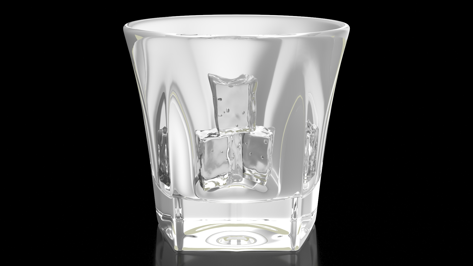 3D model Empty Shot Glass with Ice