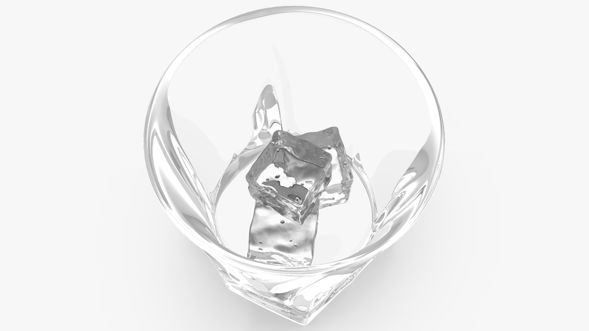 3D model Empty Shot Glass with Ice