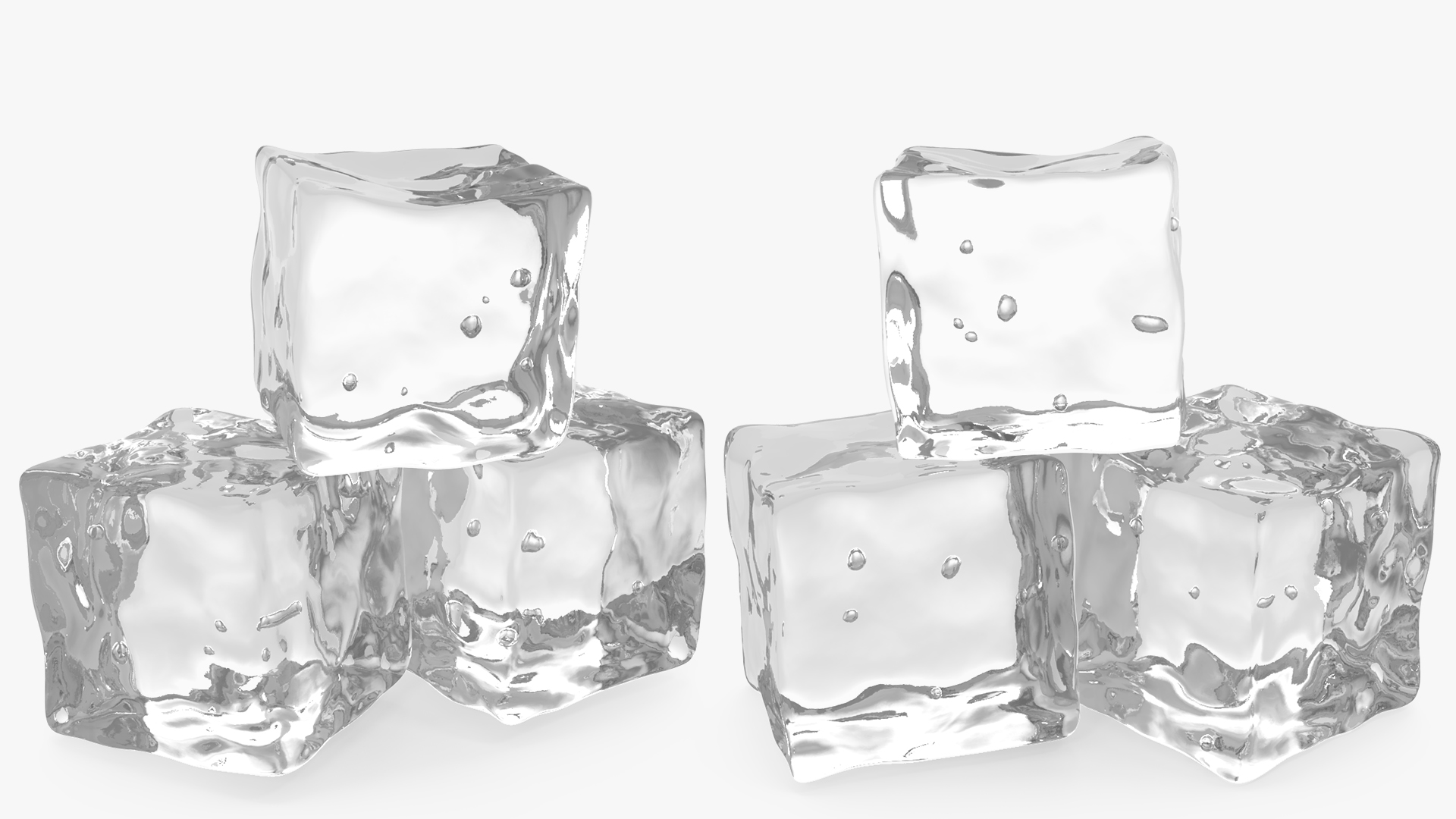 3D model Empty Shot Glass with Ice
