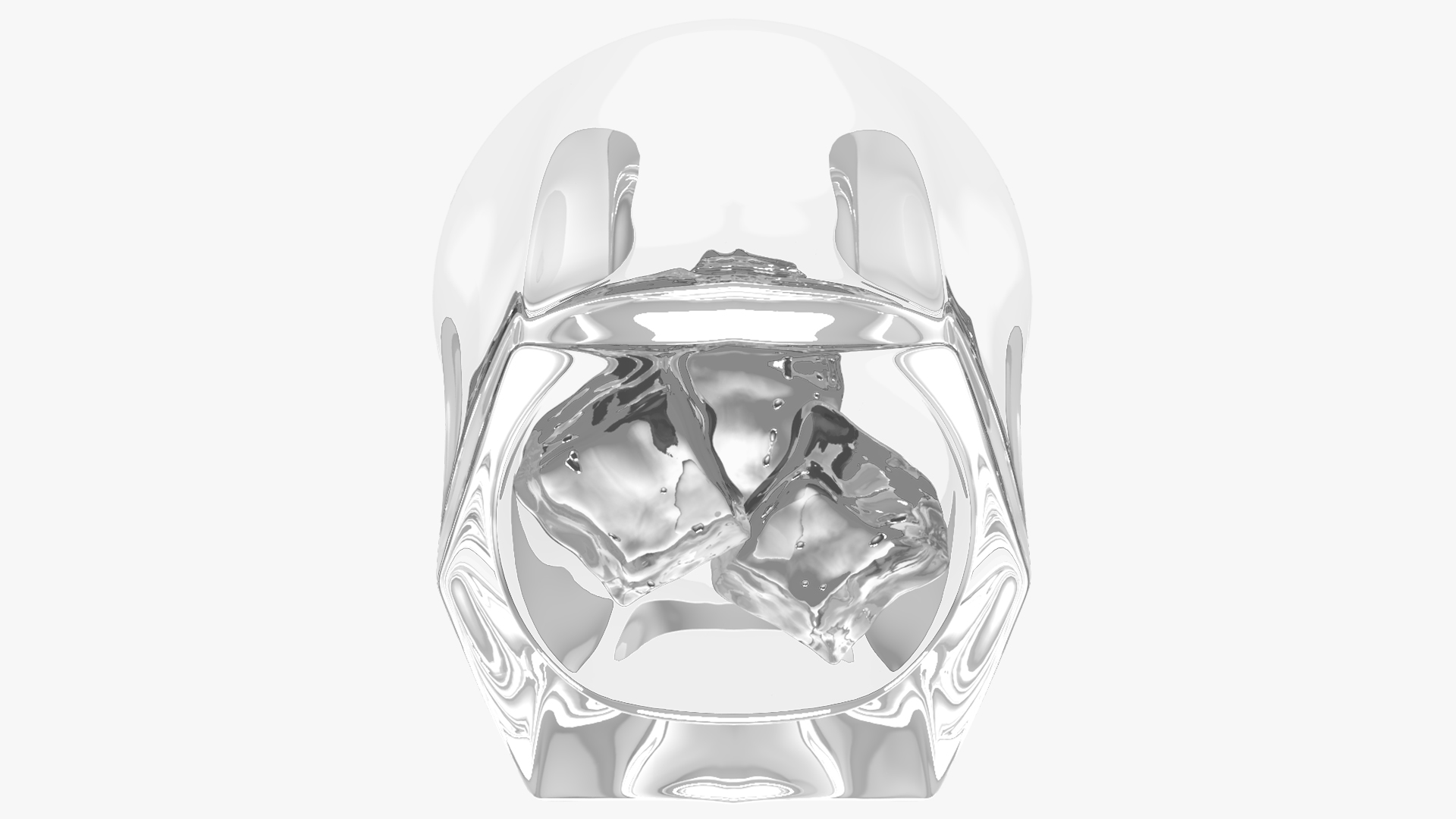 3D model Empty Shot Glass with Ice