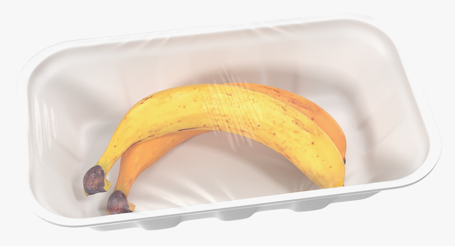 3D model Bananas Wrapped Food Tray