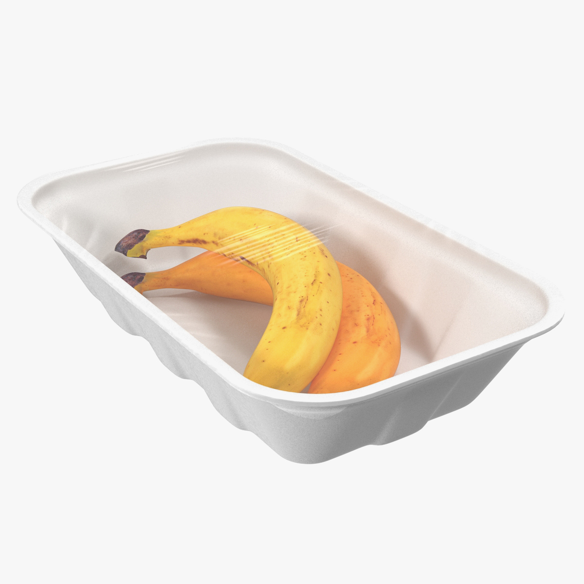 Bananas Wrapped Food Tray 3D Model, view 3