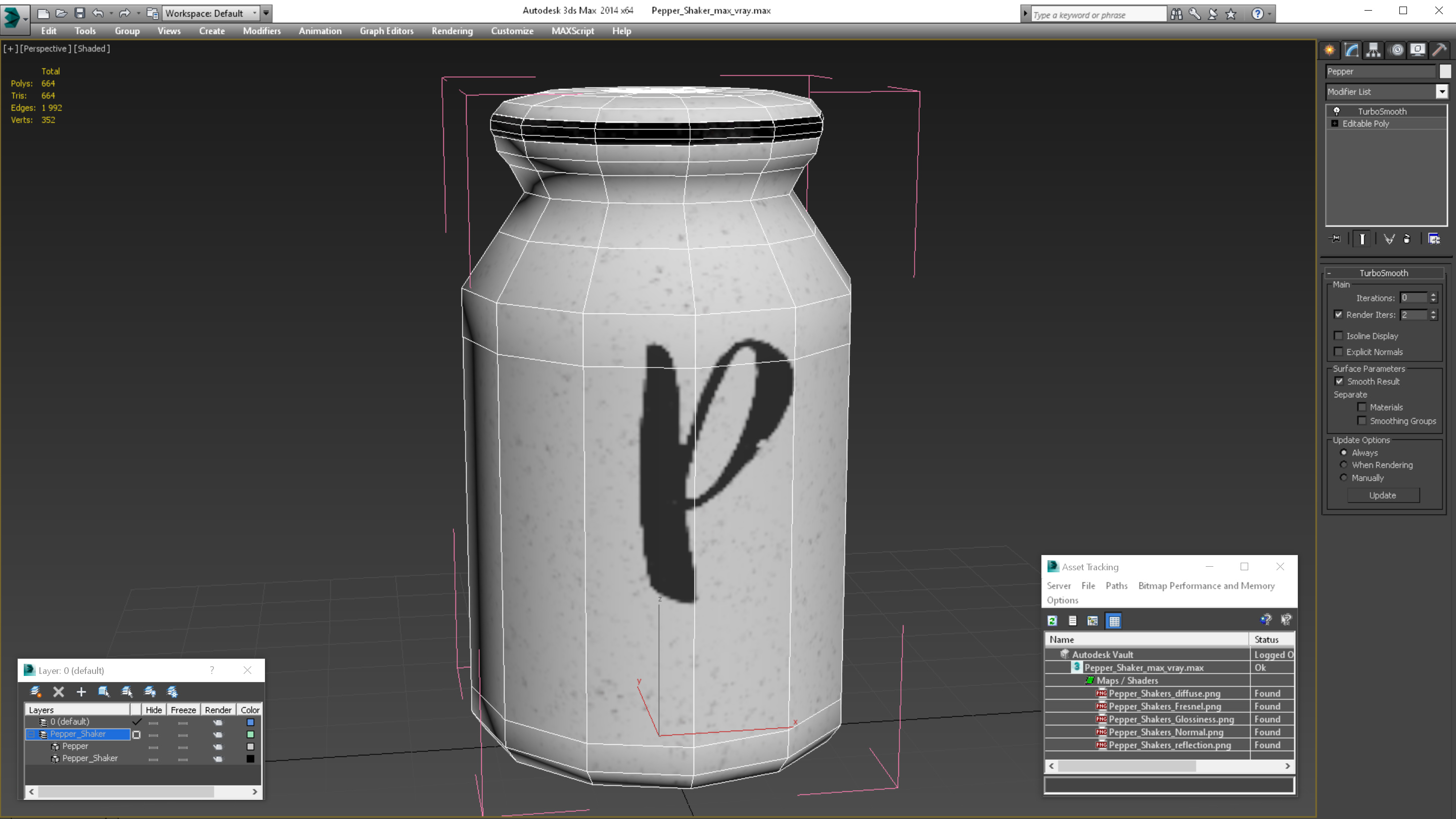 3D Pepper Shaker model
