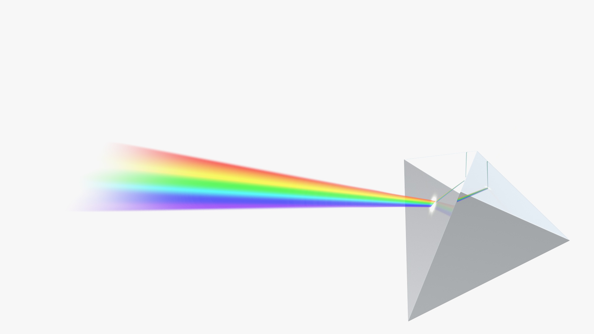 Glass Pyramid Refraction of Light Spectrum 3D