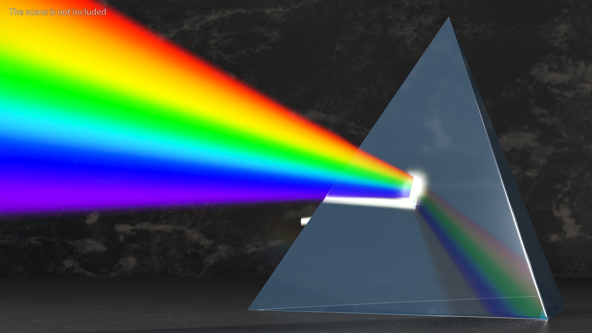 Glass Pyramid Refraction of Light Spectrum 3D