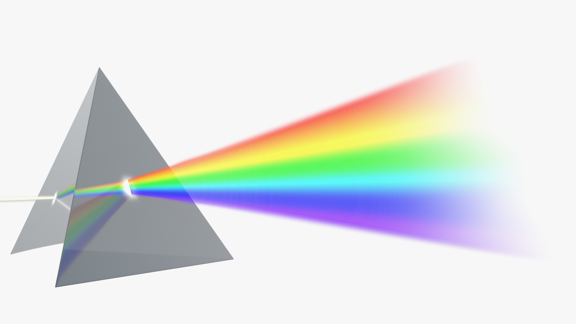 Glass Pyramid Refraction of Light Spectrum 3D