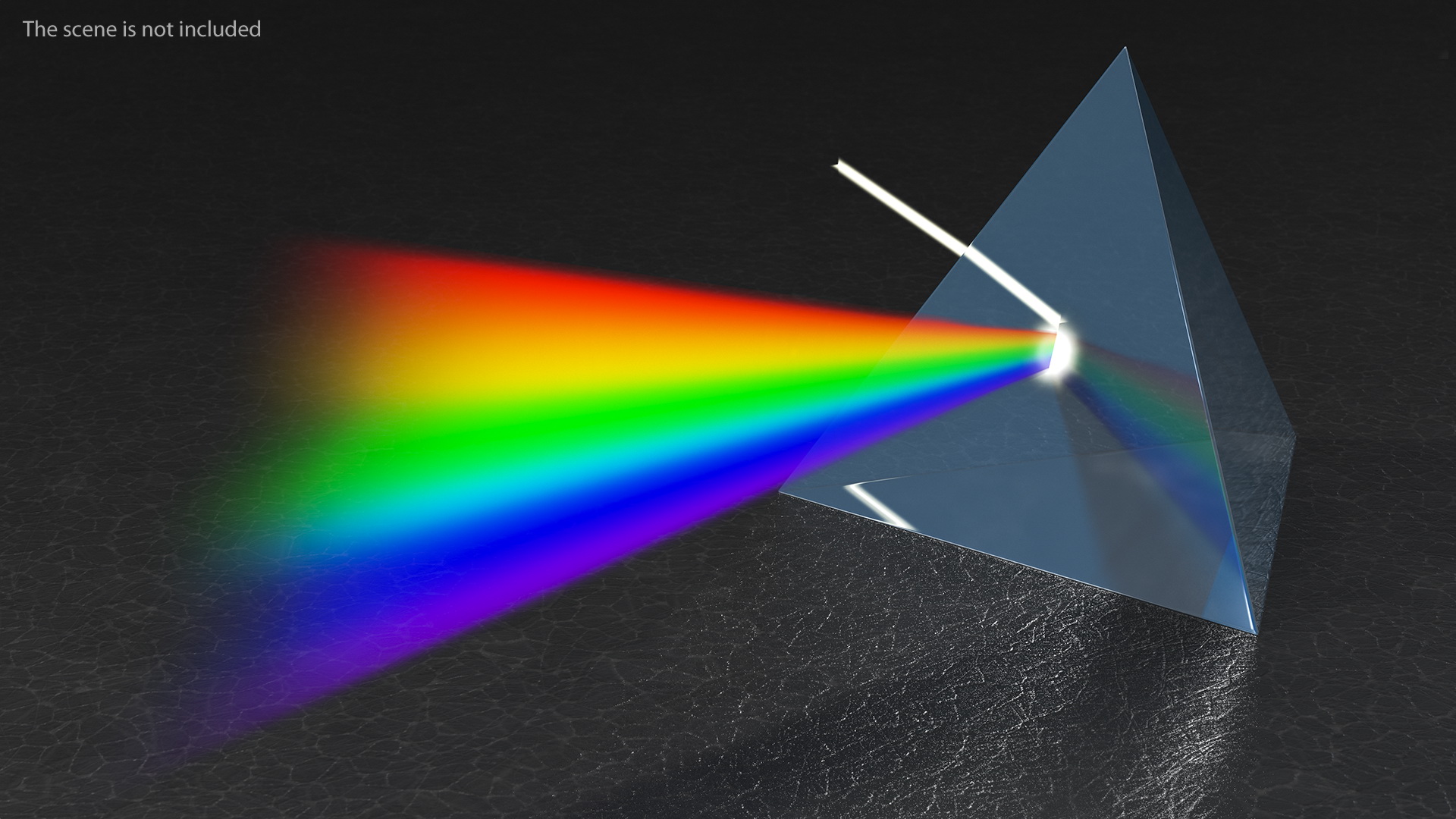 Glass Pyramid Refraction of Light Spectrum 3D