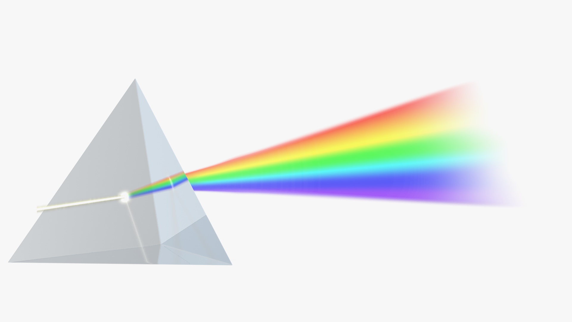 Glass Pyramid Refraction of Light Spectrum 3D