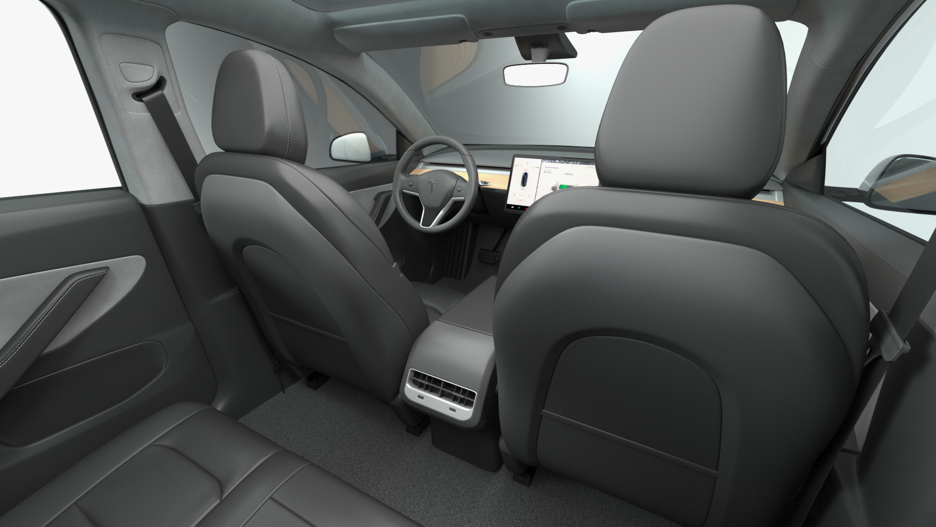 3D Tesla Model Y Charging with EV Charger Station
