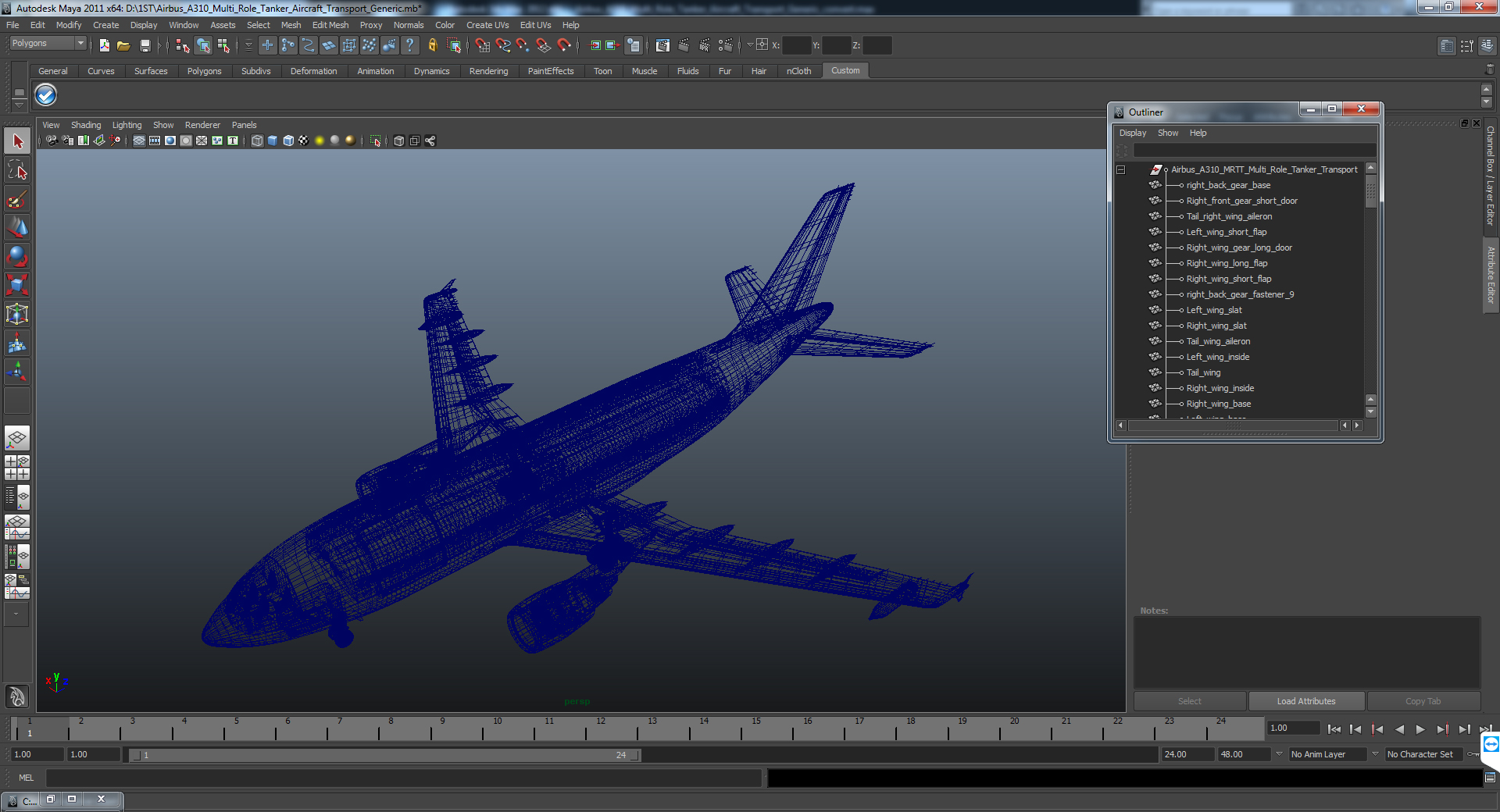 3D Airbus A310 Multi Role Tanker Aircraft Transport Generic
