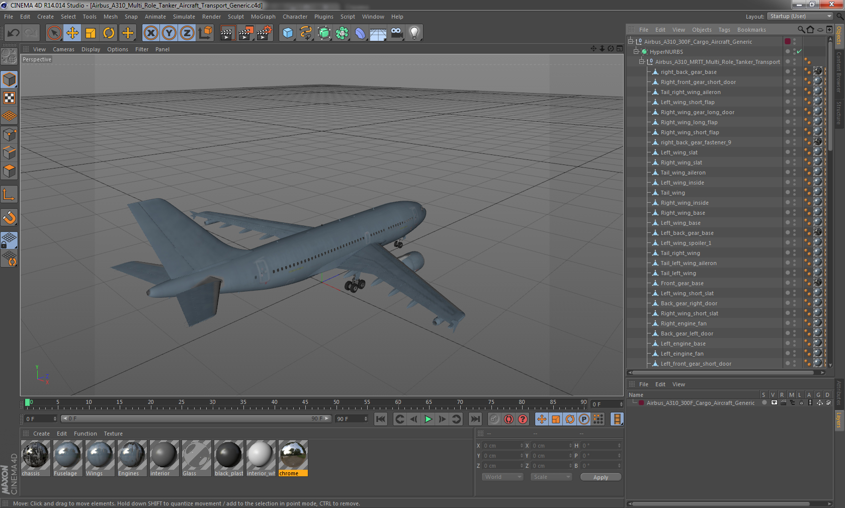 3D Airbus A310 Multi Role Tanker Aircraft Transport Generic