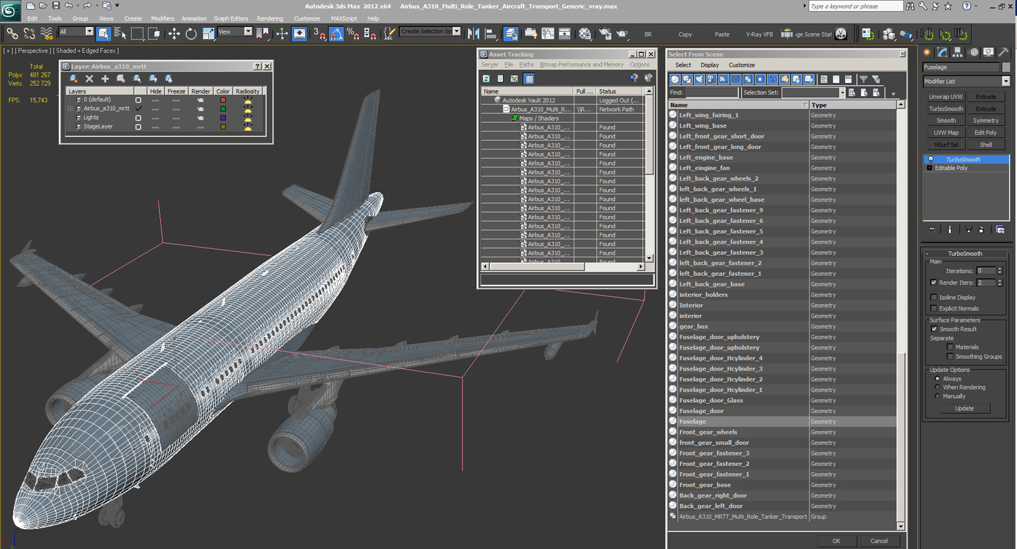 3D Airbus A310 Multi Role Tanker Aircraft Transport Generic