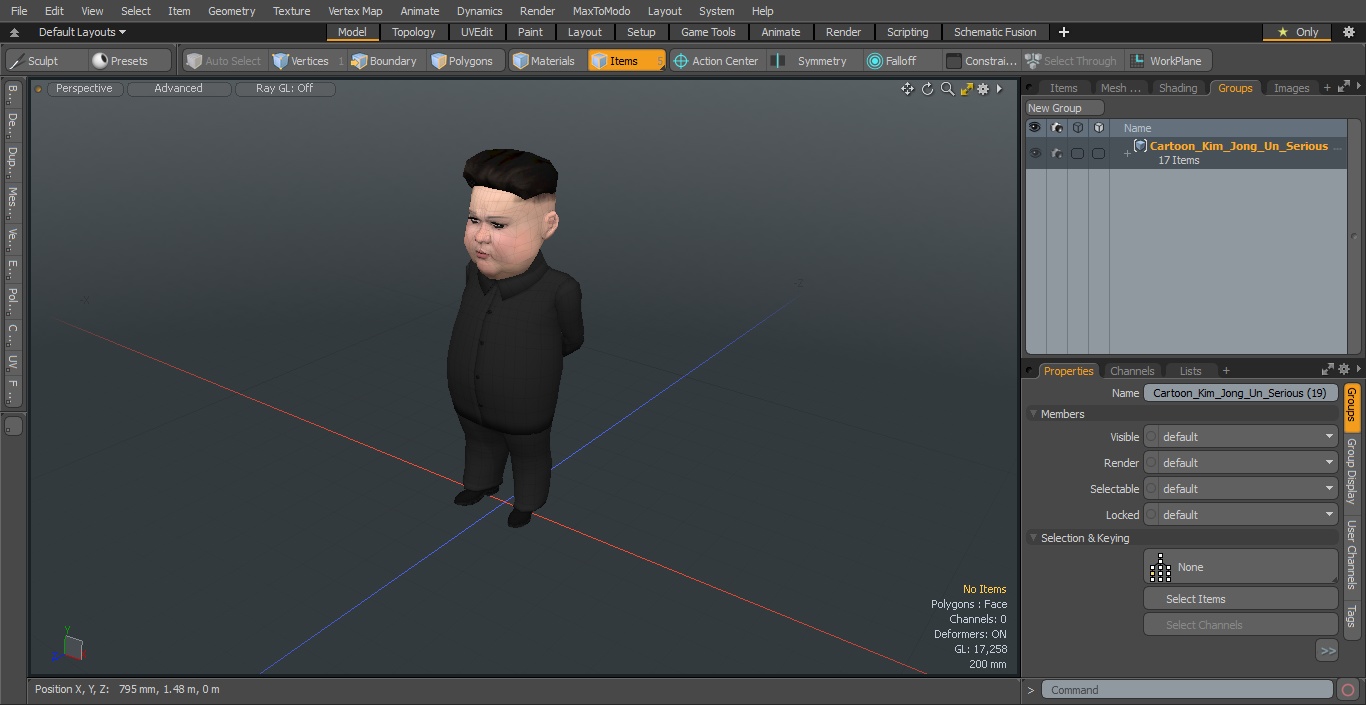 Cartoon Kim Jong Un Serious 3D