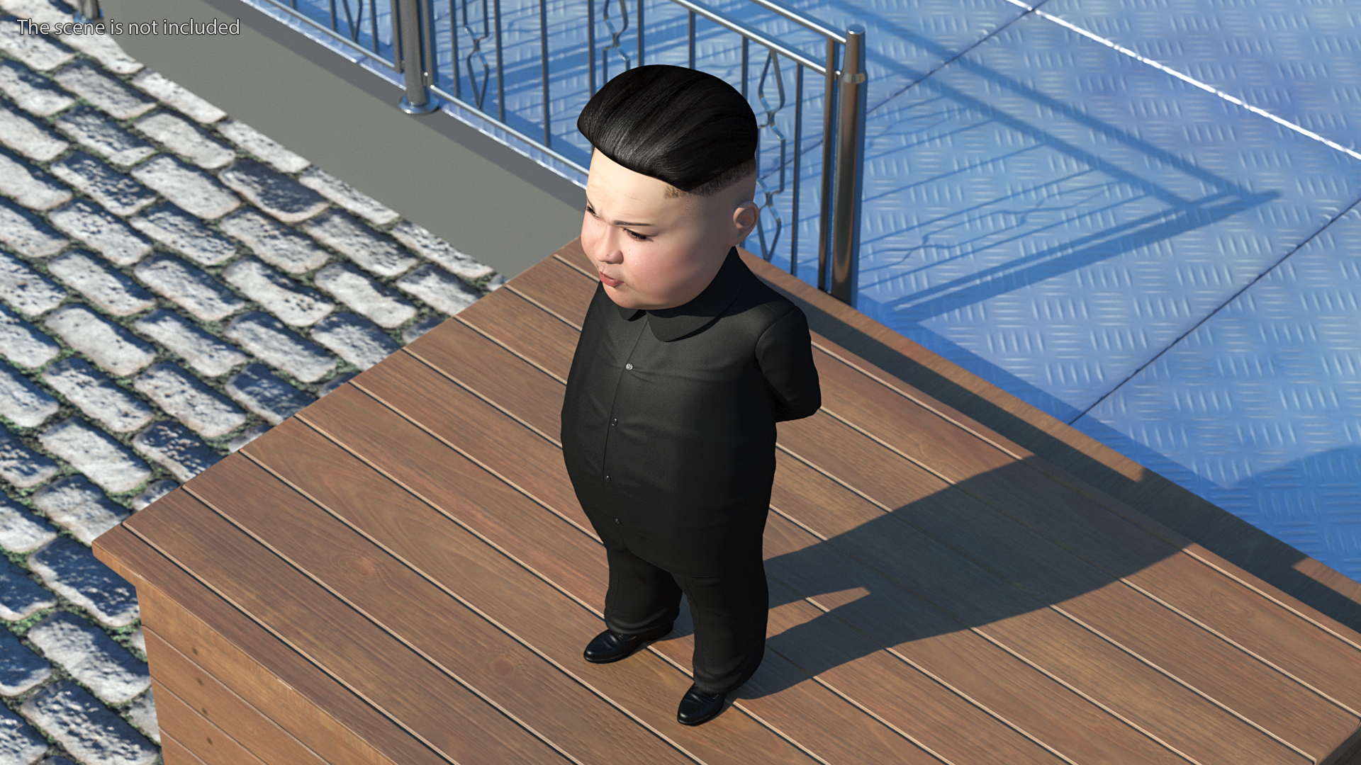 Cartoon Kim Jong Un Serious 3D