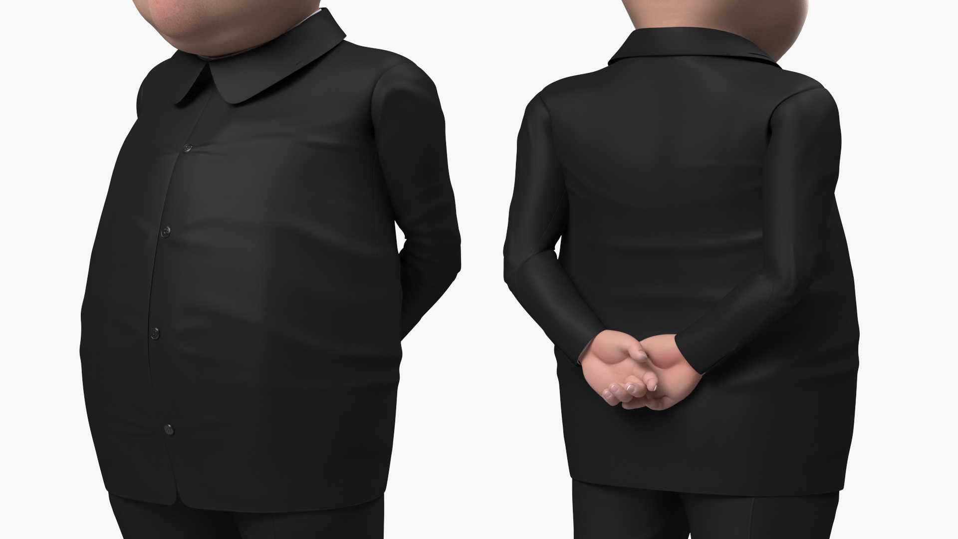 Cartoon Kim Jong Un Serious 3D
