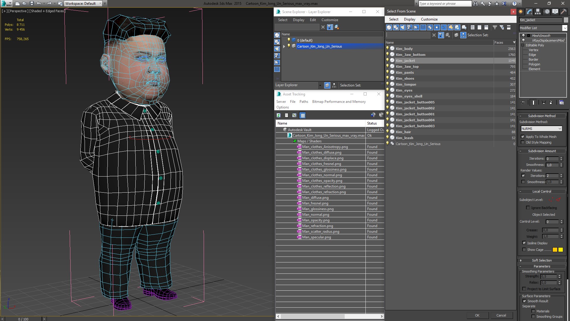 Cartoon Kim Jong Un Serious 3D