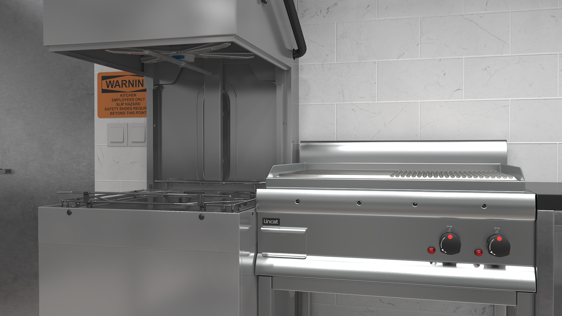 3D Culinary Restaurant Kitchen Light On