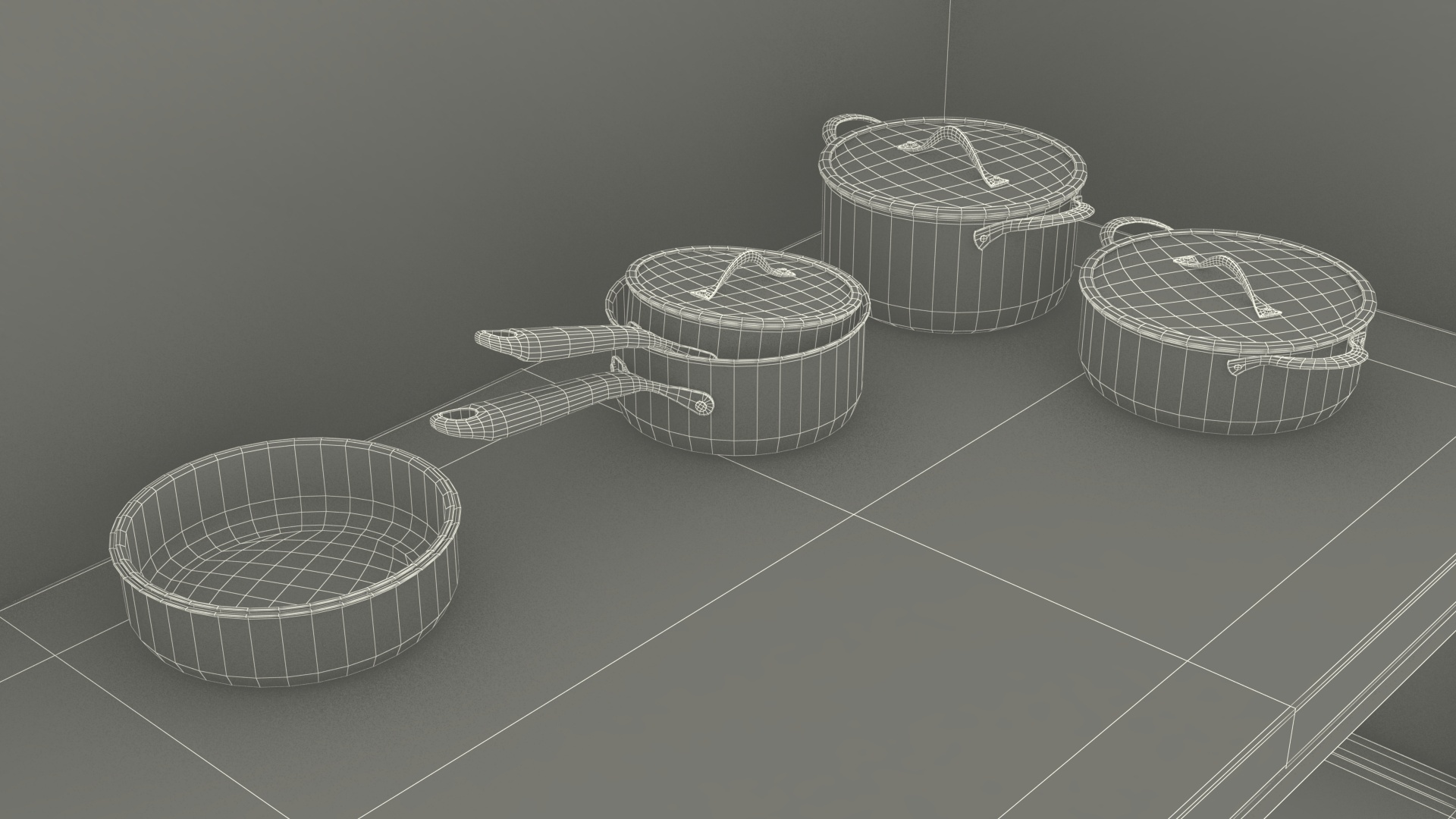 3D Culinary Restaurant Kitchen Light On