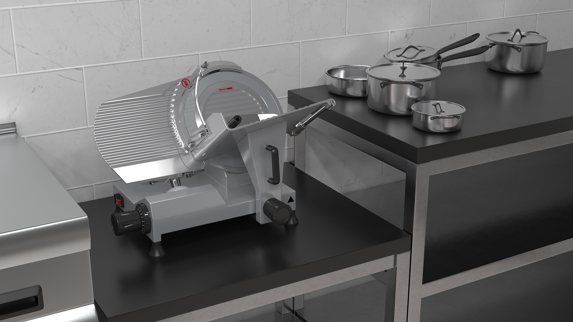 3D Culinary Restaurant Kitchen Light On