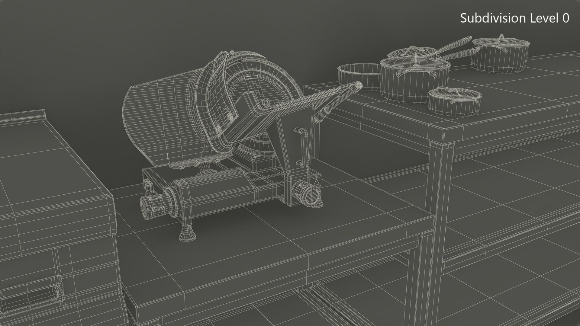 3D Culinary Restaurant Kitchen Light On