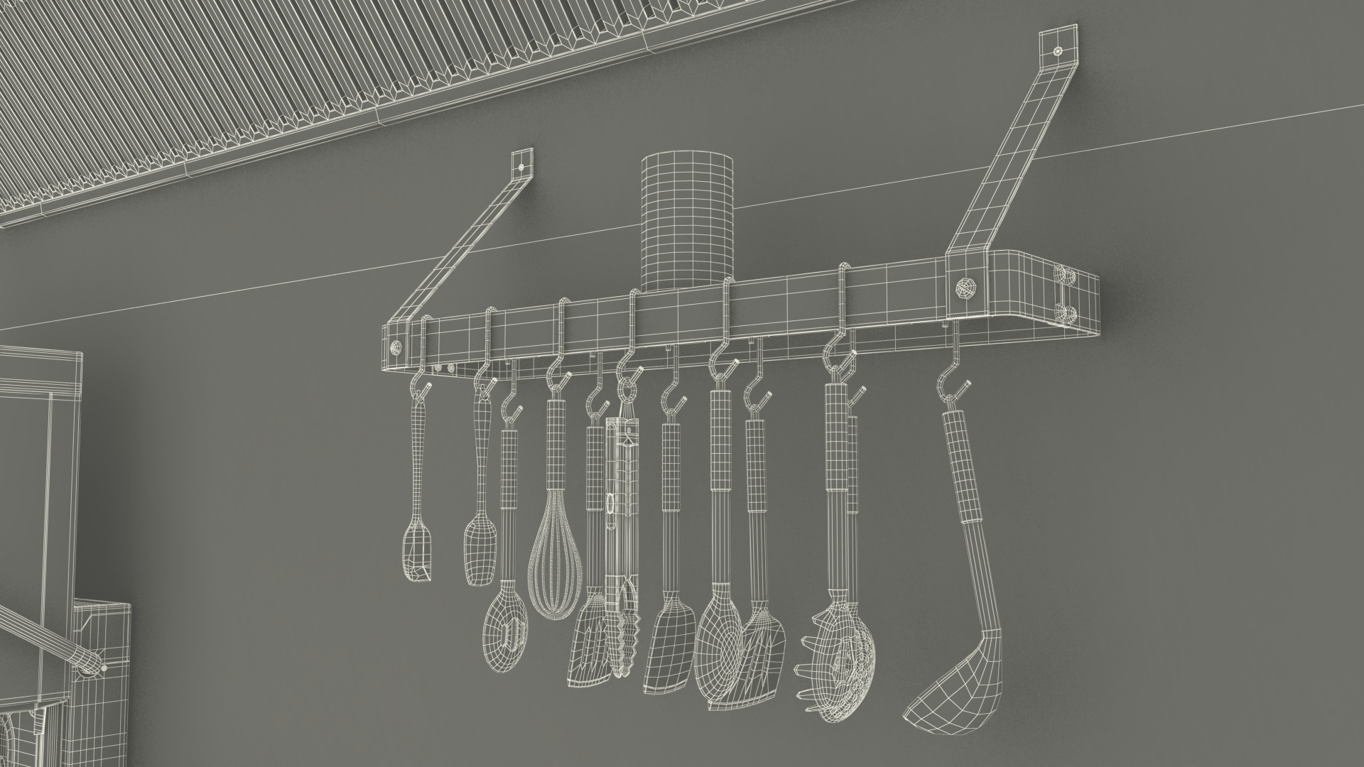 3D Culinary Restaurant Kitchen Light On