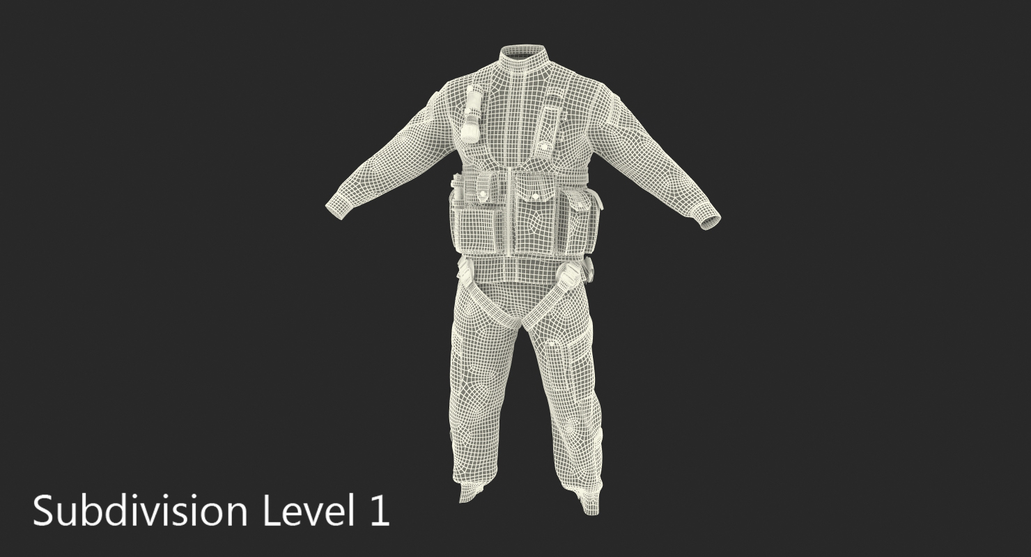 US Helicopter Pilot Uniform Camo 3 3D model