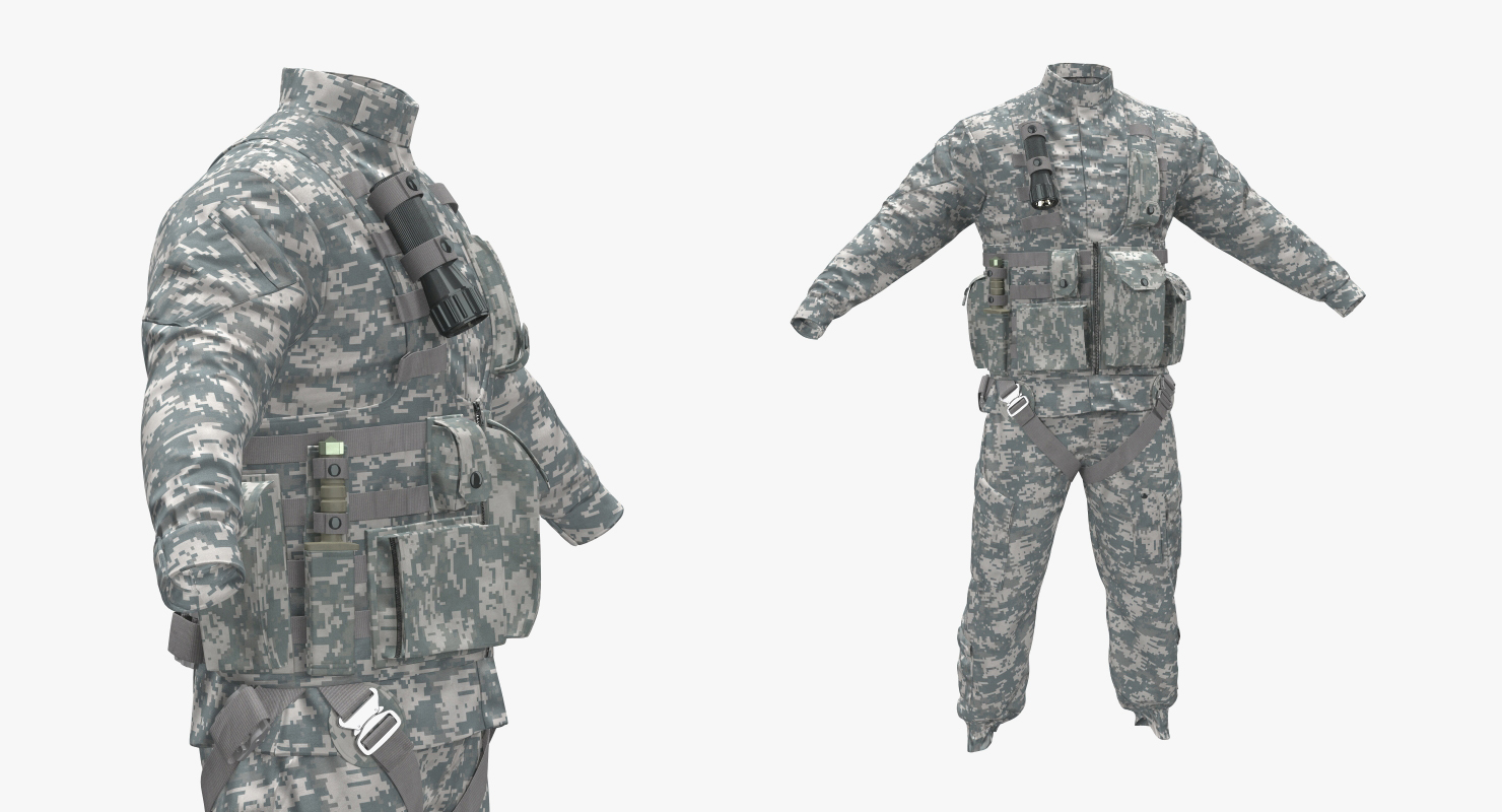 US Helicopter Pilot Uniform Camo 3 3D model