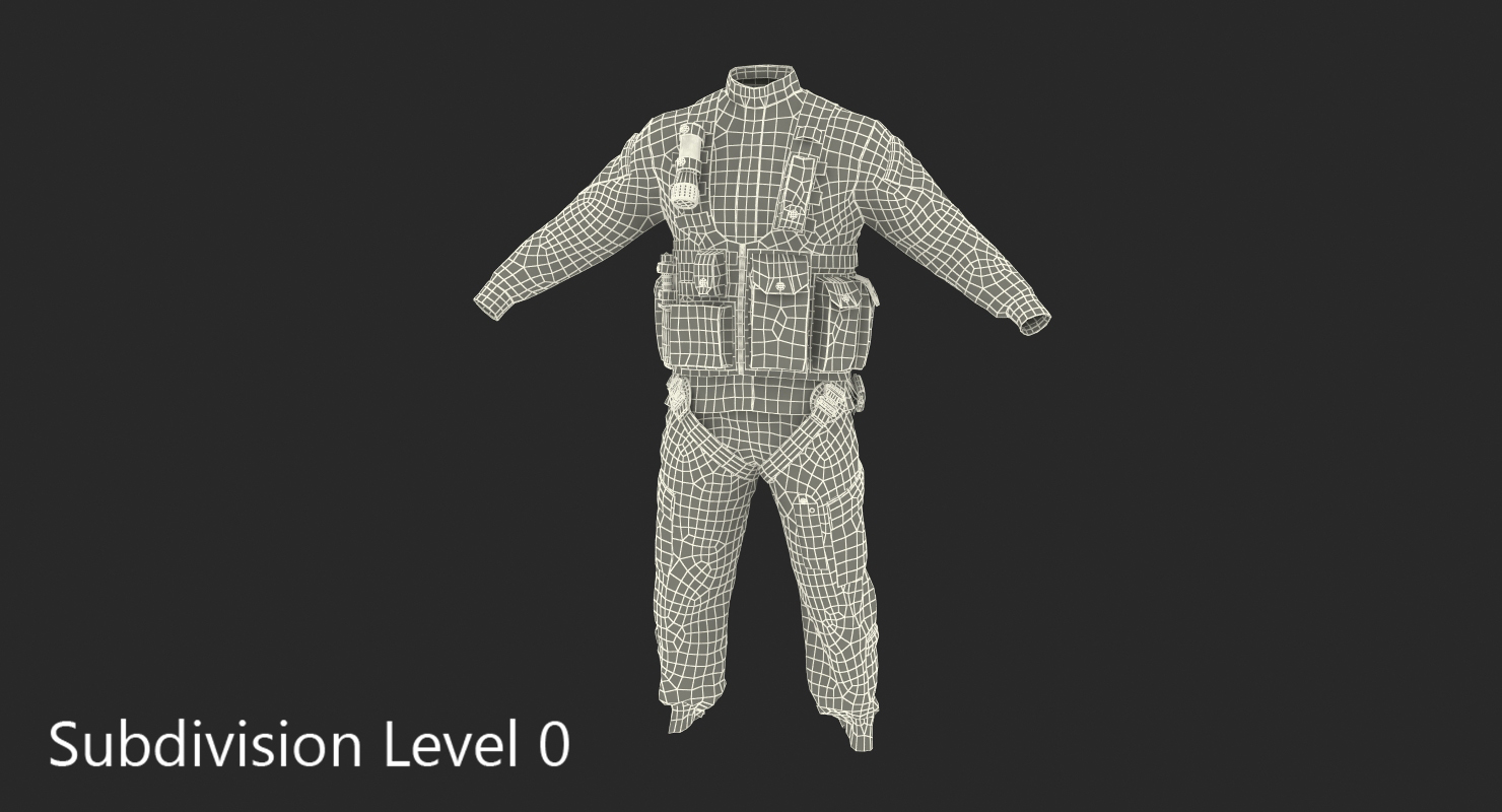 US Helicopter Pilot Uniform Camo 3 3D model