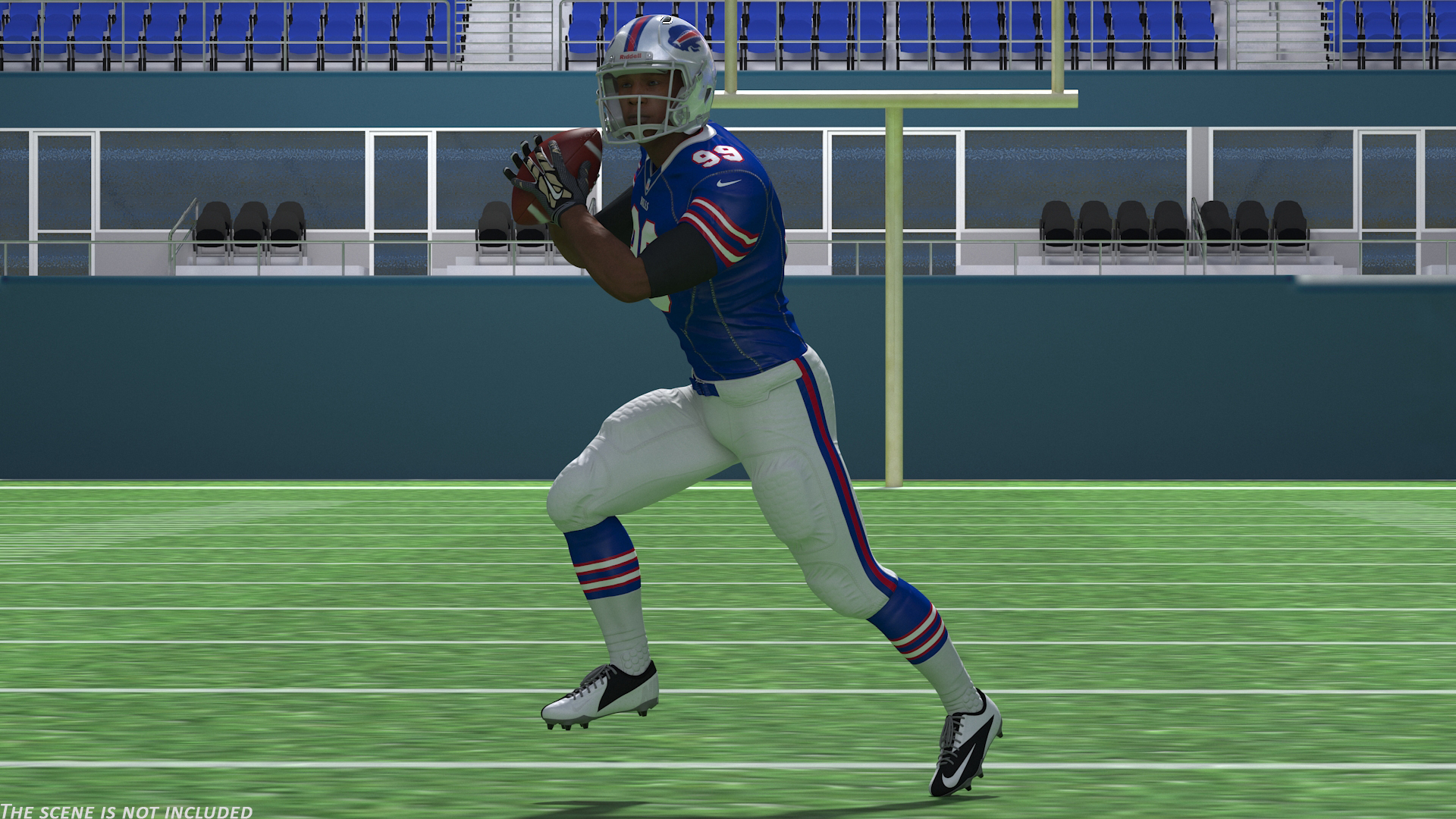 Buffalo Bills American Football Player Running The Ball Fur 3D model
