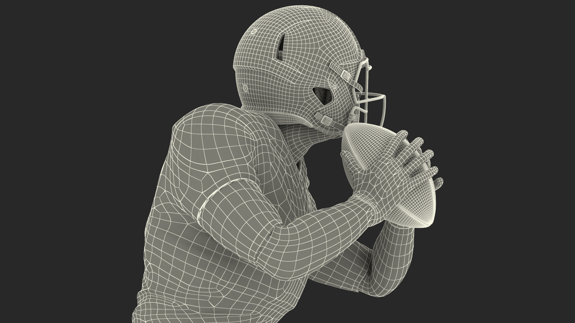 Buffalo Bills American Football Player Running The Ball Fur 3D model