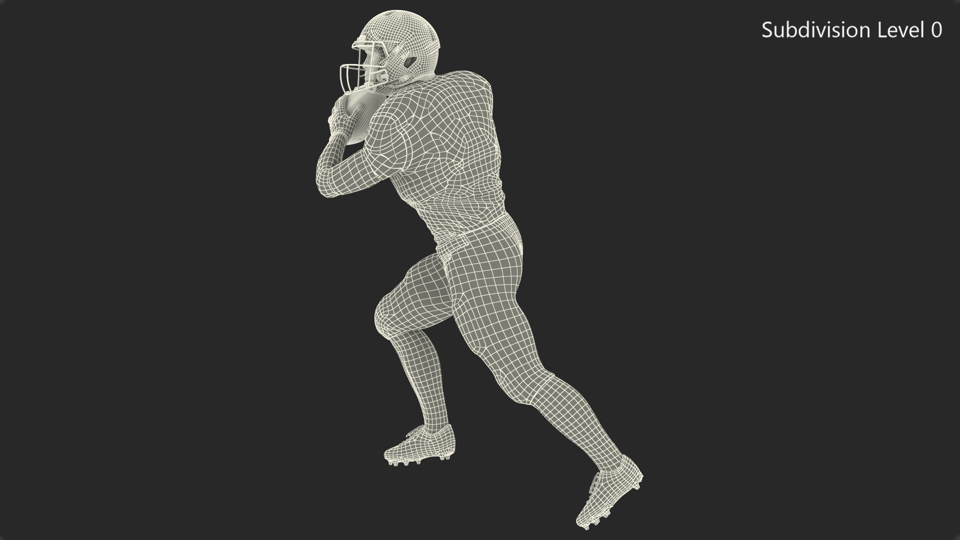 Buffalo Bills American Football Player Running The Ball Fur 3D model