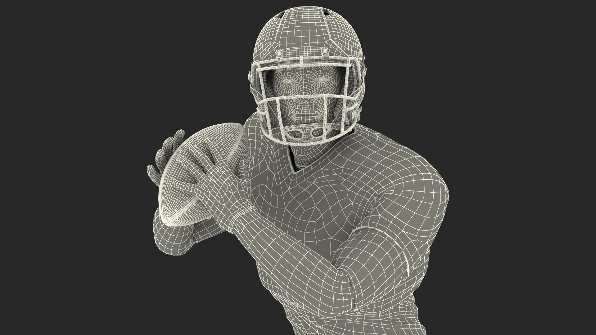 Buffalo Bills American Football Player Running The Ball Fur 3D model